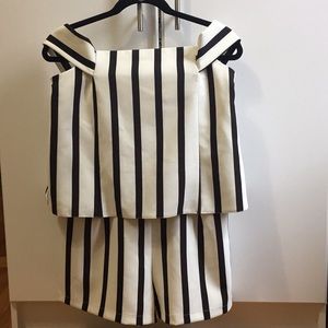 Topshop Striped Romper
